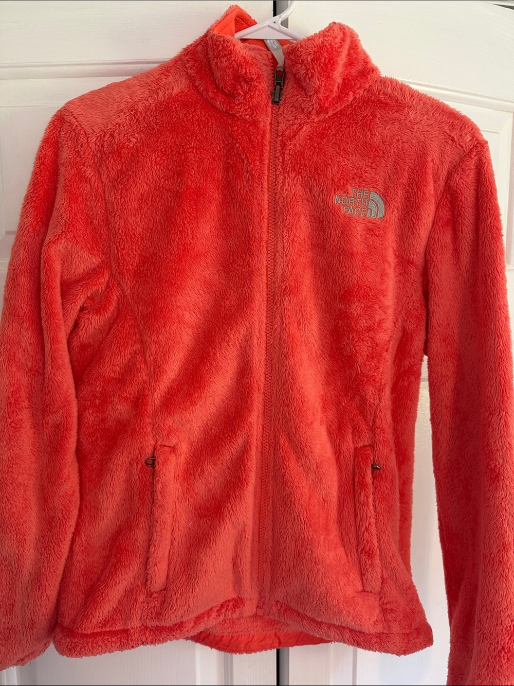 The North Face Women's Bright Coral Plush Full-Zip Teddy Jacket